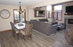 Mammoth Lakes Condo Rental Sunrise 1 - Living Room from the Entrance.